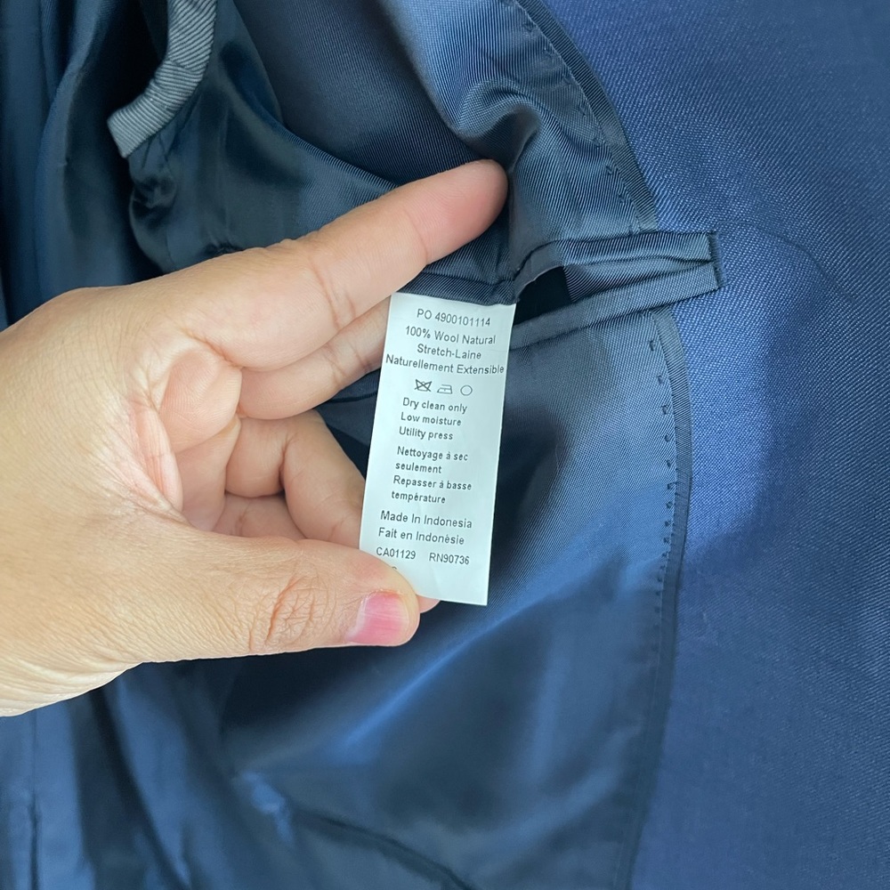 CALVIN KLEIN Men’s Solid Blue 100% Wool Suit Jacket Sz 38S NWOT - Picture 5 of 10